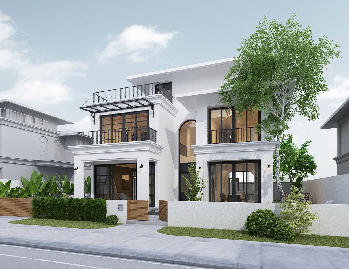 Mẫu Nhà 2 Tầng Không Ban Công Đẹp