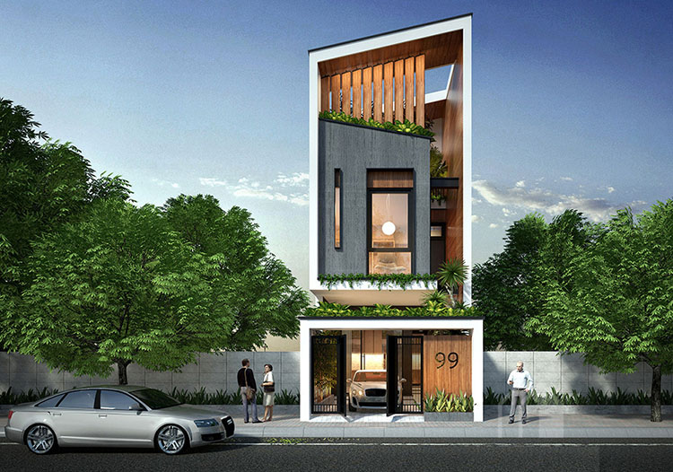 Mẫu Nhà 2 Tầng Không Ban Công Đẹp