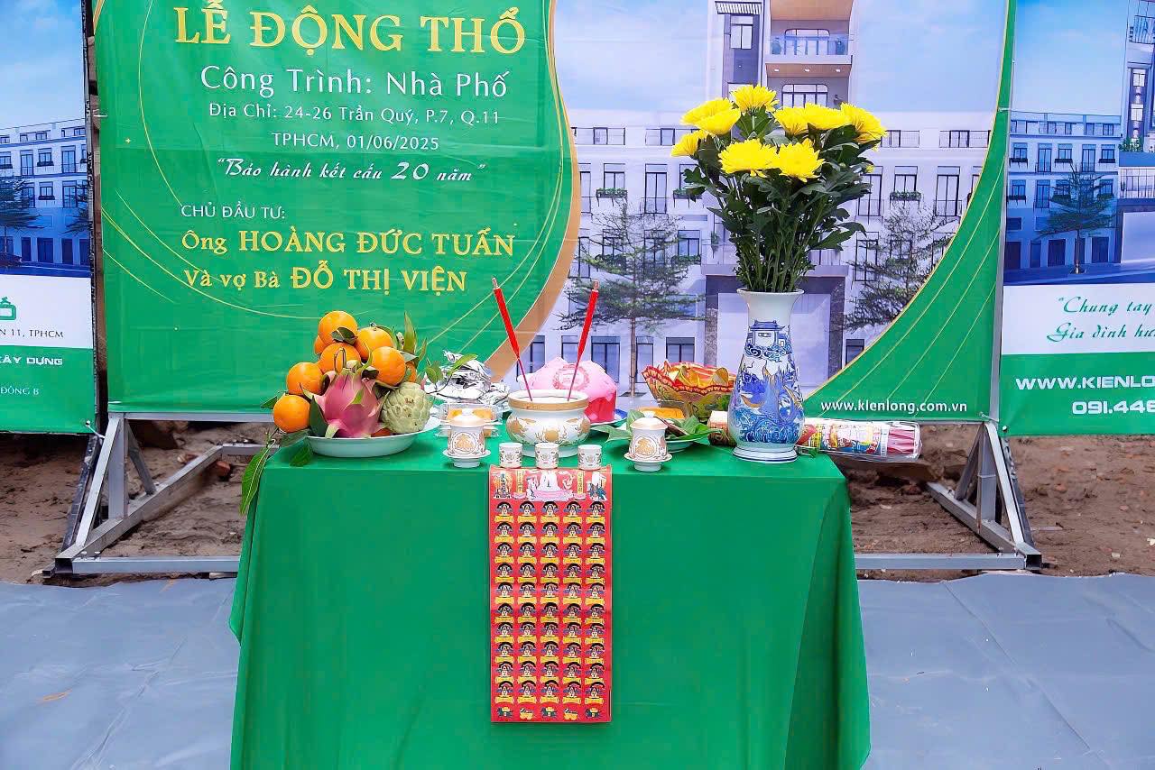 Lễ Động Thổ Công Trình Nhà Phố Tại Trần Quý Quận 11